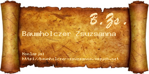 Baumholczer Zsuzsanna névjegykártya